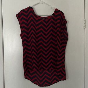 Heart Soul Zigzag Patterned Blouse in Red and Black